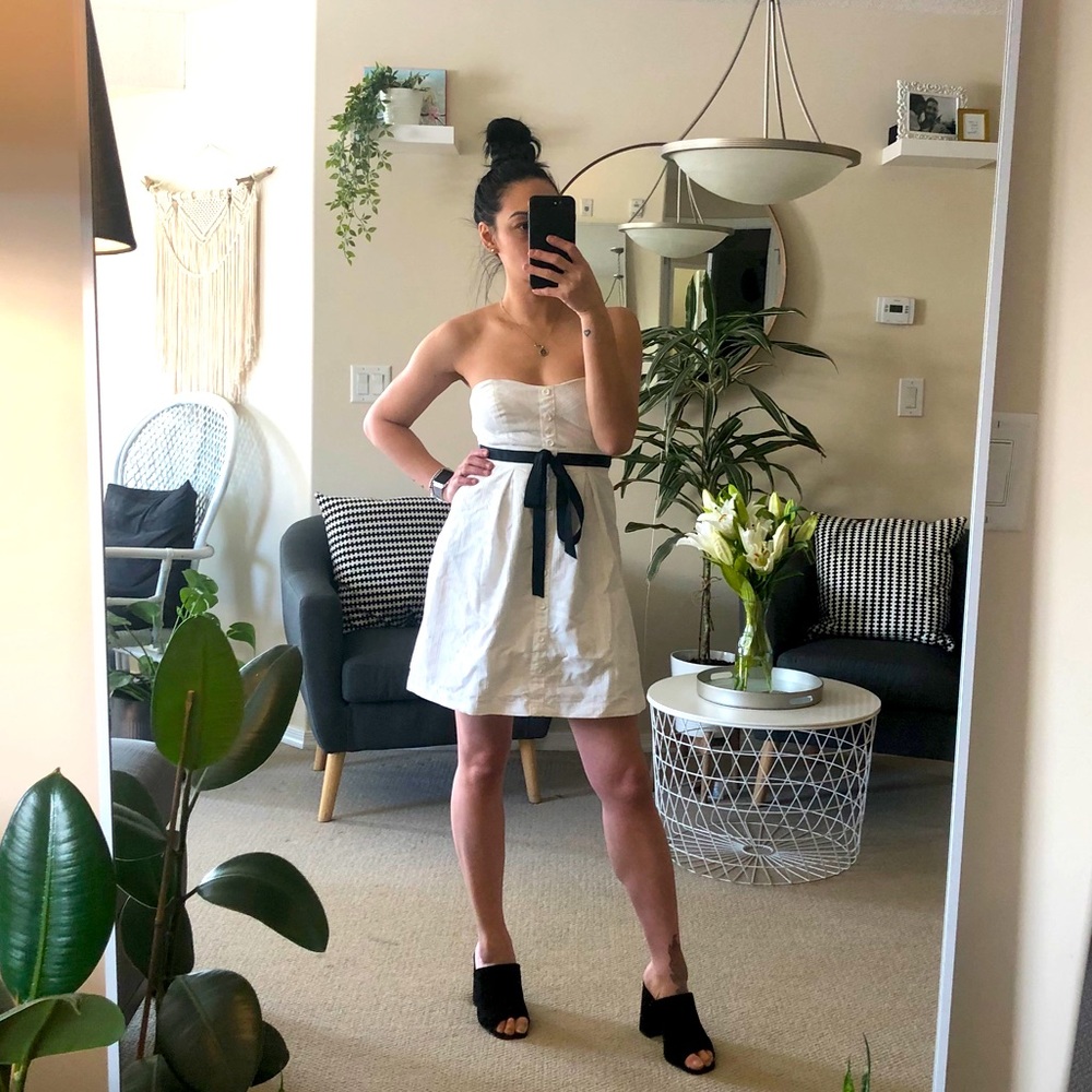 Strapless White Babydoll Dress